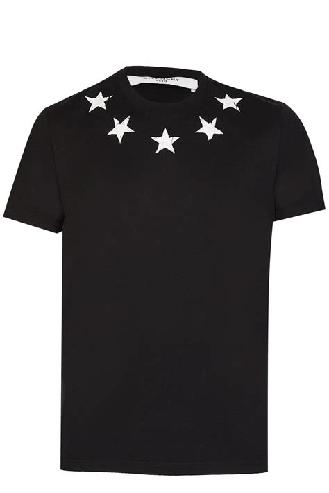 givenchy star neck detail tee shirt